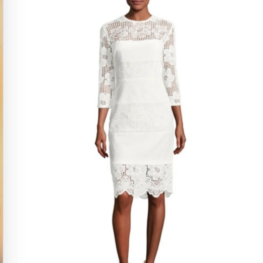 TRINA TURK floral Guipure lace midi dress size 2 - Picture 3 of 13